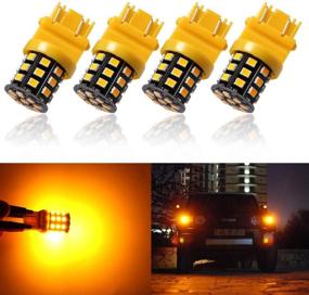 img 3 attached to 🔆 Antline Amber Yellow LED Bulbs 3157 3156 3057 4157 3056 - Super Bright 1000 Lumens, 12-24V - Pack of 4