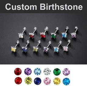 img 2 attached to 925 Sterling Silver Diamond Gemstone Cat Stud Earrings - Hypoallergenic Birthstone Earrings for Women, Teens, and Pet Lovers