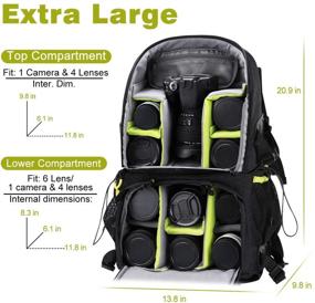 img 3 attached to 📷 Endurax Extra Large Camera DSLR/SLR Backpack for Outdoor Hiking Trekking with Laptop Compartment - Ultimate Carry Solution for Photographers and Adventurers