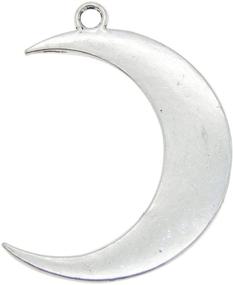 img 3 attached to 🌙 16pcs Antiqued Silver Moon Crescent Pendant Charm 44x31mm for Jewelry Making by JulieWang