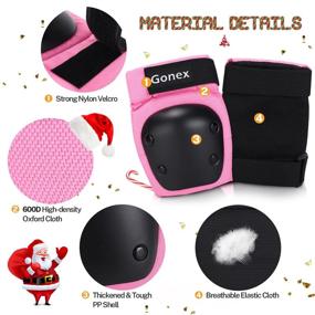 img 2 attached to 🛴 Gonex Kids/Youth/Adult Elbow Pads Knee Pads Wrist Guards with Storage Bag - 3 in 1 Protective Gear Set for Skateboarding, Roller Skating, Cycling, Biking, Bicycle Riding, Scootering