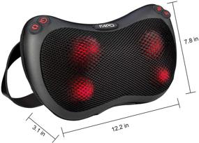 img 2 attached to 🔥 Ultimate Back Massager and Neck Massage Pillow with Heat - Deep Tissue Kneading for Total Pain Relief and Relaxation: Perfect Gifts for Men and Women, Ideal for Home, Office, and Car Use