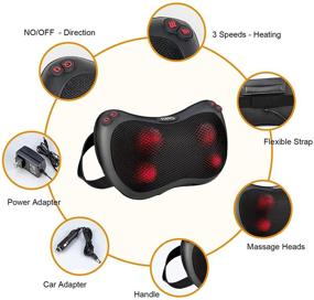 img 3 attached to 🔥 Ultimate Back Massager and Neck Massage Pillow with Heat - Deep Tissue Kneading for Total Pain Relief and Relaxation: Perfect Gifts for Men and Women, Ideal for Home, Office, and Car Use