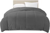 clara clark comforter - gray king size all season bedding comforter/duvet insert - ultra soft & box stitched logo