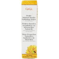 👍 gigi petite natural muslin epilating strips - hair waxing/hair removal, 100 strips for effective results logo