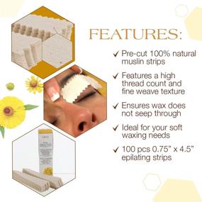 img 1 attached to 👍 GiGi Petite Natural Muslin Epilating Strips - Hair Waxing/Hair Removal, 100 Strips for Effective Results