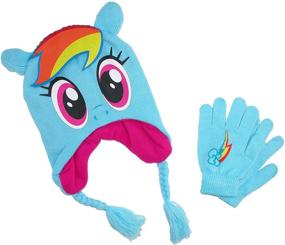 img 2 attached to 🧤 Scandinavian Winter Hat and Glove Set for Girls - My Little Pony - Size 4-14 [4014]