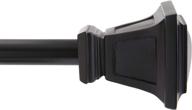 🖤 kenney kn75795np seville 5/8" matte black curtain rod | 28-48" length | standard decorative window rod logo