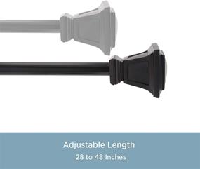 img 3 attached to 🖤 Kenney KN75795NP Seville 5/8" Matte Black Curtain Rod | 28-48" Length | Standard Decorative Window Rod