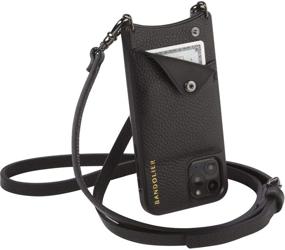 img 4 attached to 📱 Чехол для телефона и кошелек Bandolier Emma Crossbody - Стильная черная кожа с элегантными деталями из олова - Идеально подходит для iPhone 11 Pro+