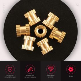 img 2 attached to 🔩 Hilitchi 100 Pcs Female Thread Brass Knurled Threaded Insert Nuts, Embedded Parts for 3D Prints and Various Projects (M2x4mmx3.5mm)