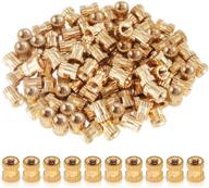 🔩 hilitchi 100 pcs female thread brass knurled threaded insert nuts, embedded parts for 3d prints and various projects (m2x4mmx3.5mm) logo