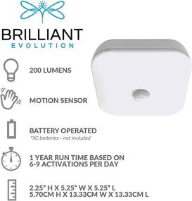 img 2 attached to 🔆 Wireless Motion Sensor LED Ceiling Light by Brilliant Evolution - Cordless Battery Operated Indoor & Outdoor Light for Closets, Garage, Showers - Waterproof & Energy Efficient