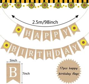 img 3 attached to 33-Piece Sunflower Party Set with Happy Birthday Banner, Large Cake Topper, Yellow Sunflower Cupcake Toppers, Sunflower Garland, Tissue Paper Fans, Paper Pom Poms, and Colorful Party Balloon