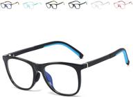 👓 ubuji kids blue light blocking glasses: protect your child's eyes from digital strain - black/blue logo