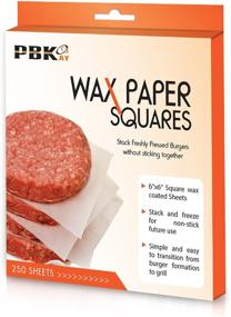 img 2 attached to 🍔 250 Non-Stick Wax Paper Squares for Hamburger Patty - 6" x 6" Sheets