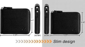 img 1 attached to 💼 Men's Leather Zipper Wallet with Advanced Blocking Technology - Ideal for Accessories, Wallets, Card Cases & Money Organizers