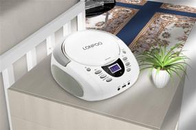 img 1 attached to LONPOO Portable CD Player with FM Radio, USB, Bluetooth, AUX Input, Earphone Jack Output, Stereo Sound Speaker & Audio Player, White