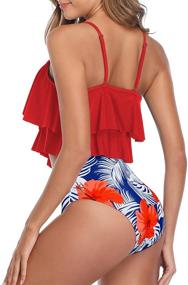 img 1 attached to Tankini Swimsuits Waisted Ruffled Swimwear Sports & Fitness for Water Sports