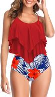 tankini swimsuits waisted ruffled swimwear sports & fitness for water sports logo