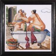 🛀 tobin 14 count bathing beauties counted cross stitch kit: create a stunning 12x12-inch masterpiece! logo