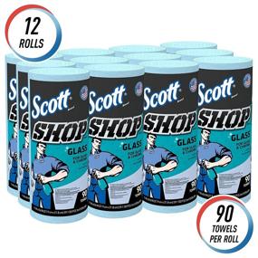 img 3 attached to 🧻 Scott 32896 Shop Towels: Glass Cleaning, 1-Ply, 8.6"x 11", Blue, 90 Sheets per Roll (Case of 12 Rolls)