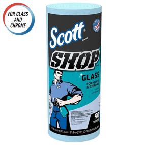 img 2 attached to 🧻 Scott 32896 Shop Towels: Glass Cleaning, 1-Ply, 8.6"x 11", Blue, 90 Sheets per Roll (Case of 12 Rolls)