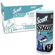 🧻 scott 32896 shop towels: glass cleaning, 1-ply, 8.6"x 11", blue, 90 sheets per roll (case of 12 rolls) logo