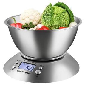 img 4 attached to 🥣 UNIWEIGH Food Kitchen Scale Bowl: Digital Gram and OZ for Cooking, Baking, Dieting, Weight Loss - Removable Bowl, Timer, Backlight LCD Display, Stainless Steel