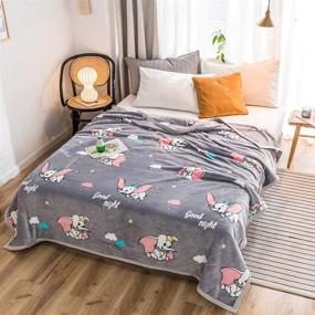 img 3 attached to 🔸 Dumbo Anjos Grey Nordic Coral Fleece Blanket: Super Soft Microfiber Polyester Material Print for Cozy Twin Bedspread Sheet (Twin59x78inch)