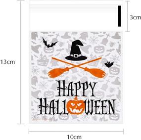 img 1 attached to 🎃 120 pcs Halloween Candy Bags - Self Adhesive Clear Treat Bag Set with 6 Styles - Cellophane Gift Bags for Halloween Party - CHORINE