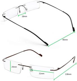 img 2 attached to Men and Women's Rimless Ultra Lightweight Reading 👓 Glasses - 2 Pairs for Optimal Comfort and Vision Enhancement