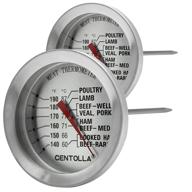 🔥 oven safe meat thermometer set - pack of 2, dishwasher safe for cooking and grilling, 2.12'' stainless steel cooking thermometers for meat logo