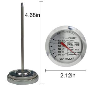 img 3 attached to 🔥 Oven Safe Meat Thermometer Set - Pack of 2, Dishwasher Safe for Cooking and Grilling, 2.12'' Stainless Steel Cooking Thermometers for Meat