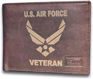 👜 bubisa ua air force vet genuine cowhide leather slimfold wallet: sleek and stylish with 14 pockets for the modern man logo