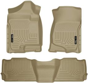 img 4 attached to 🐾 Husky Liners Weatherbeater Front & 2nd Seat Floor Mats for 2007-2014 Cadillac Escalade, Chevrolet Tahoe, GMC Yukon - Tan (98253)