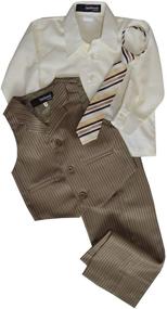 img 1 attached to Gino Giovanni Formal Dresswear Vest Set for Boys - Pinstripe Design