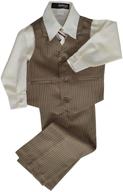 gino giovanni formal dresswear vest set for boys - pinstripe design logo