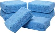 🧽 viking rectangular microfiber wax applicator and cleaning pads - blue, 6 pack, 3x5 in. logo