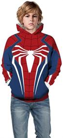 img 2 attached to Plustrong Graphic Sweatshirts Pullover Spiderman Boys' Clothing in Fashion Hoodies & Sweatshirts