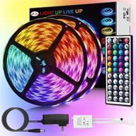 amsike ip65 led strip lights: long 49.2ft waterproof rgb color changing led tape lights with 44-key remote and 24v power supply for home decor logo