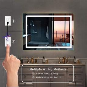 img 2 attached to 🪞 JORYOO 24x32 inch LED Bathroom Mirror: Color Adjustable, Dimming Touch Sensor, Waterproof - Perfect for Vertical or Horizontal Installation