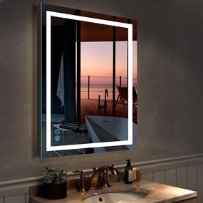 img 4 attached to 🪞 JORYOO 24x32 inch LED Bathroom Mirror: Color Adjustable, Dimming Touch Sensor, Waterproof - Perfect for Vertical or Horizontal Installation