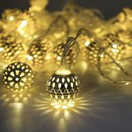 🌟 enhance your space with 16ft led globe string lights - decorative moroccan orb design, battery powered, 40 silver metal balls, bright warm light - perfect for indoor and outdoor логотип