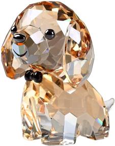 img 4 attached to Gorgeous Gold Crystal Dog Puppy Figurine: A Stunning Collectible Ornament