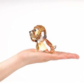 img 1 attached to Gorgeous Gold Crystal Dog Puppy Figurine: A Stunning Collectible Ornament