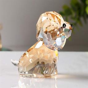 img 3 attached to Gorgeous Gold Crystal Dog Puppy Figurine: A Stunning Collectible Ornament