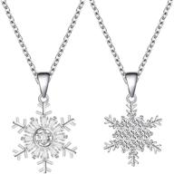 xiaoli 2pcs crystal zircon snowflake stainless steel necklace set for women and girls - fashionable jewelry logo