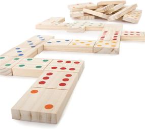 img 3 attached to 🎲 Giant Wooden Dominoes for Ultimate Family Fun and Bonding