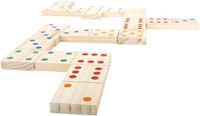 img 2 attached to 🎲 Giant Wooden Dominoes for Ultimate Family Fun and Bonding